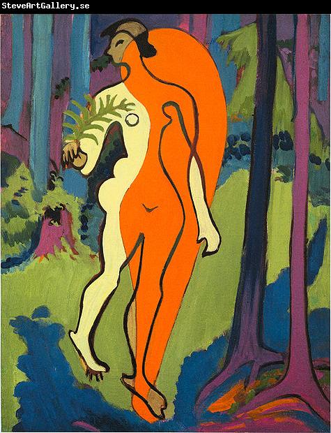 Ernst Ludwig Kirchner Nude in orange and yellow